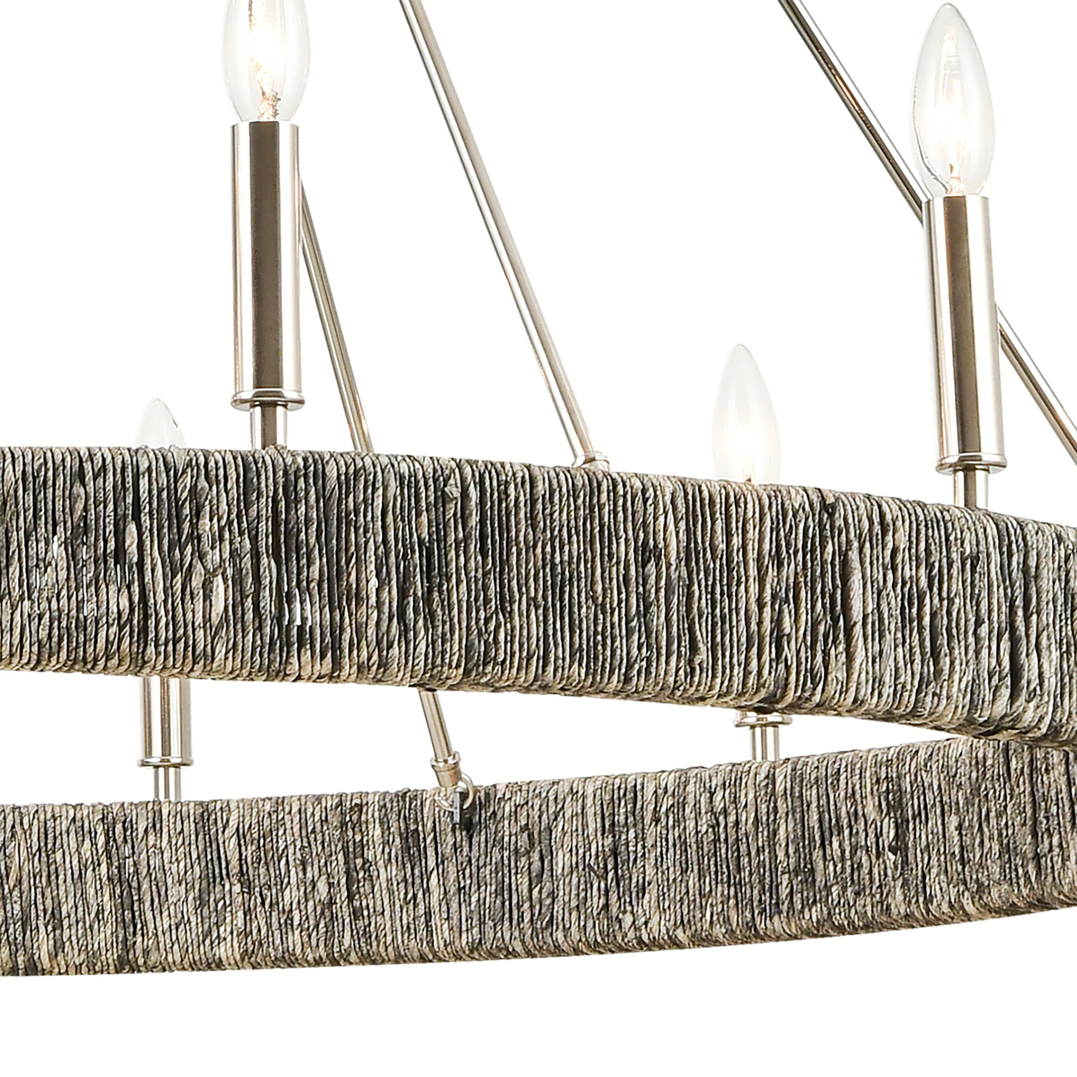 Abaca 48" Wide 12-Light Chandelier in Silver