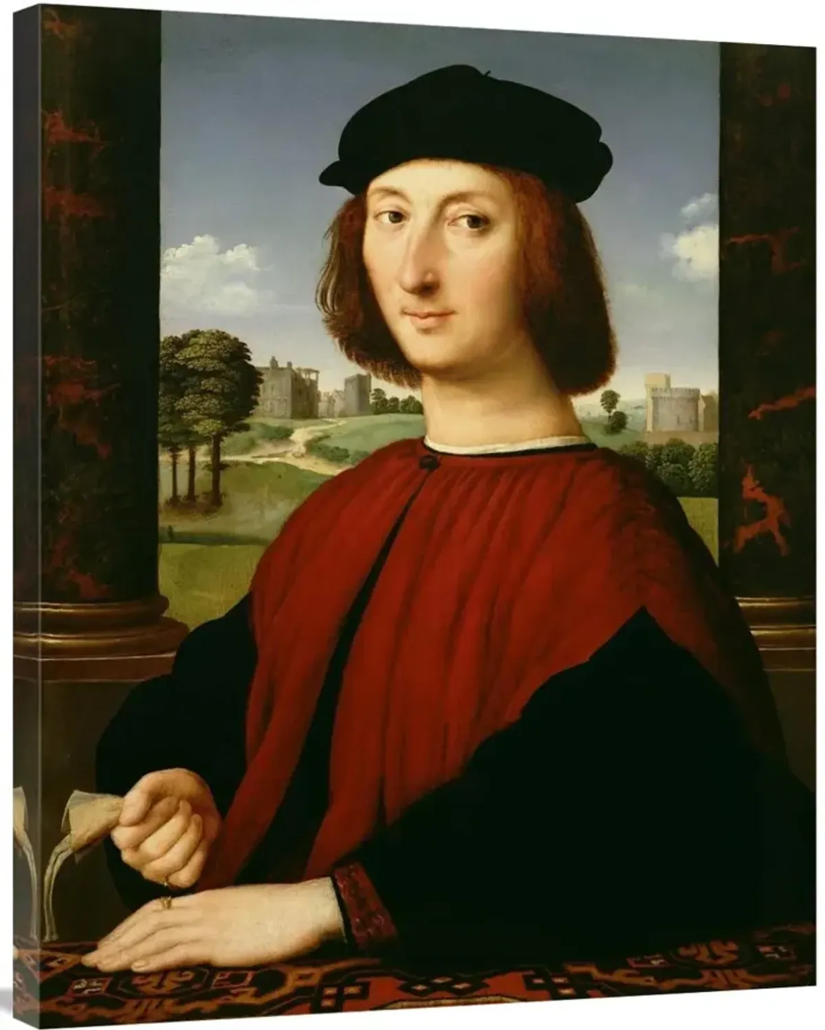 Portrait of a Young Man in Red-Canvas Art-28x35