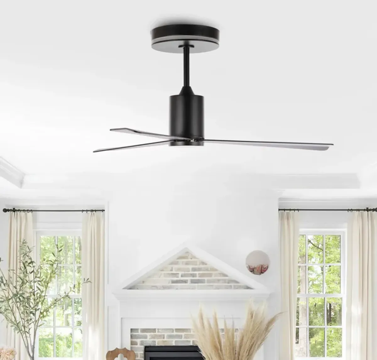 Levi 1-Light Contemporary Minimalist 6-Speed Iron Height Adjustable Integrated LED Ceiling Fan with Remote