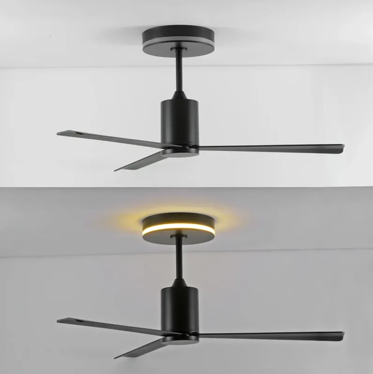 Levi 1-Light Contemporary Minimalist 6-Speed Iron Height Adjustable Integrated LED Ceiling Fan with Remote