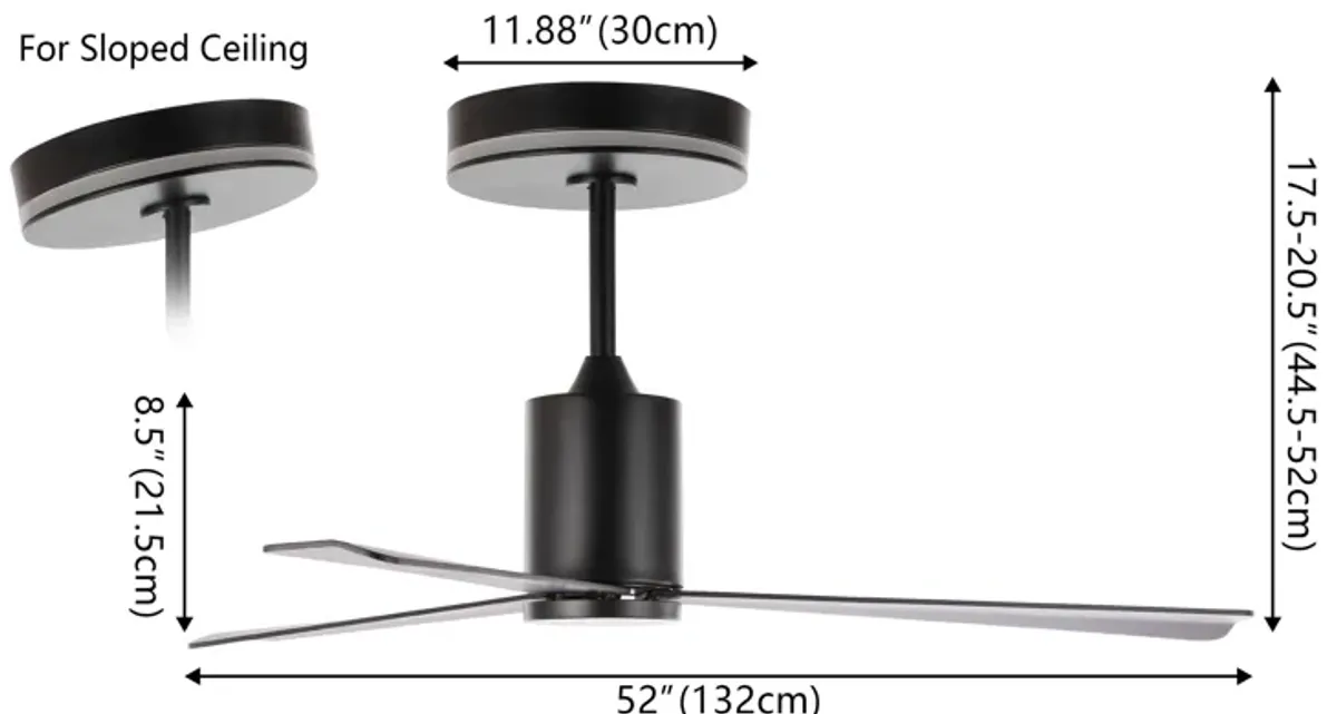 Levi 1-Light Contemporary Minimalist 6-Speed Iron Height Adjustable Integrated LED Ceiling Fan with Remote