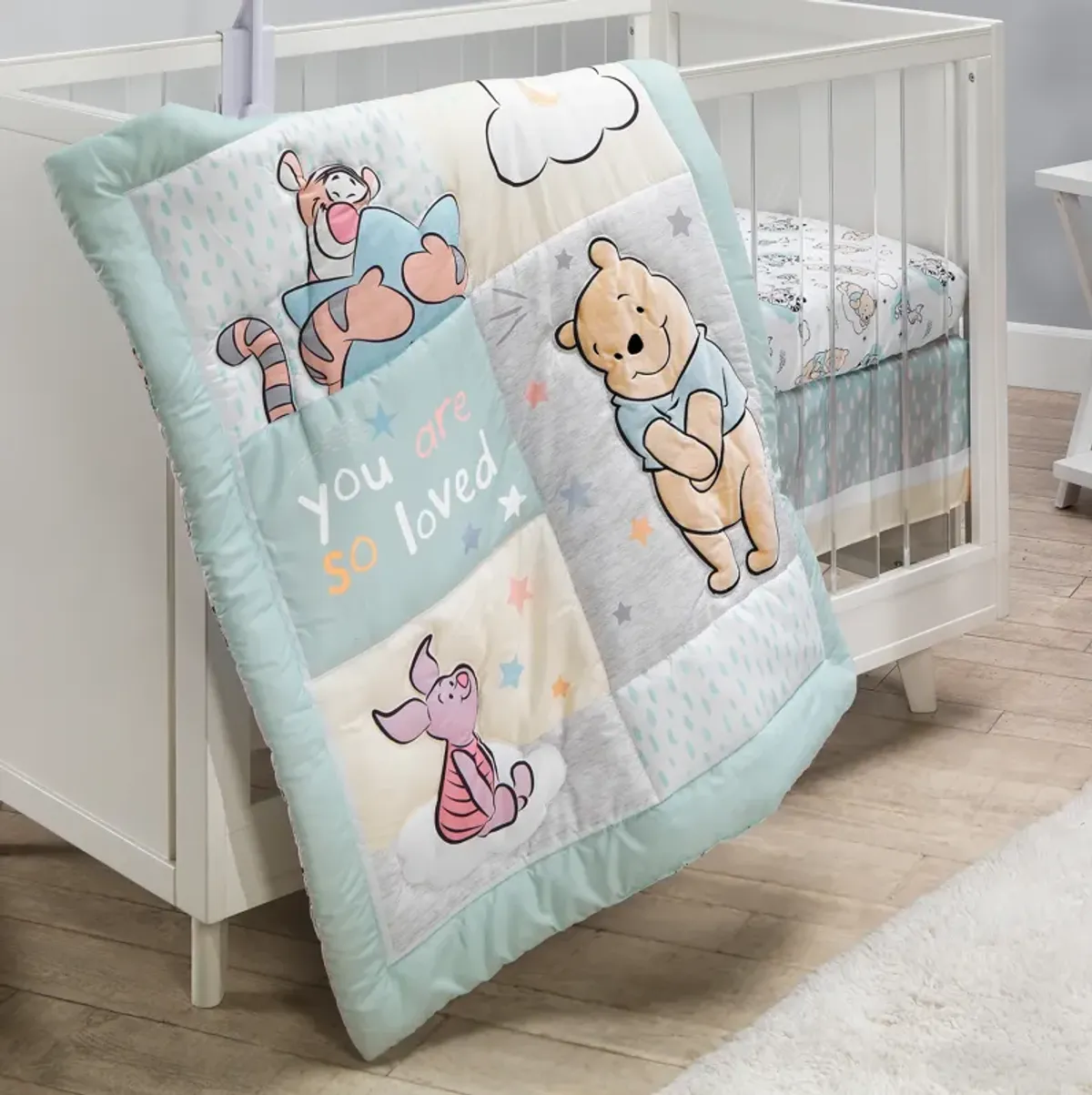 Lambs & Ivy Disney Baby Winnie the Pooh Hugs 3-Piece Nursery Crib Bedding Set