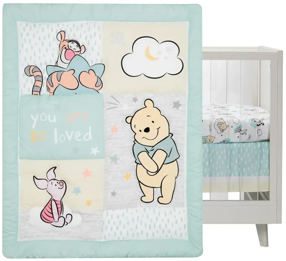 Lambs & Ivy Disney Baby Winnie the Pooh Hugs 3-Piece Nursery Crib Bedding Set