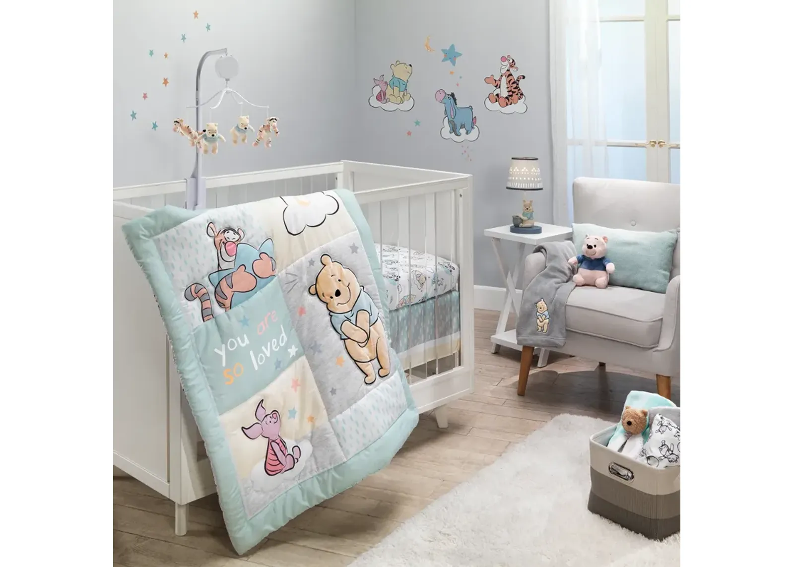 Lambs & Ivy Disney Baby Winnie the Pooh Hugs 3-Piece Nursery Crib Bedding Set