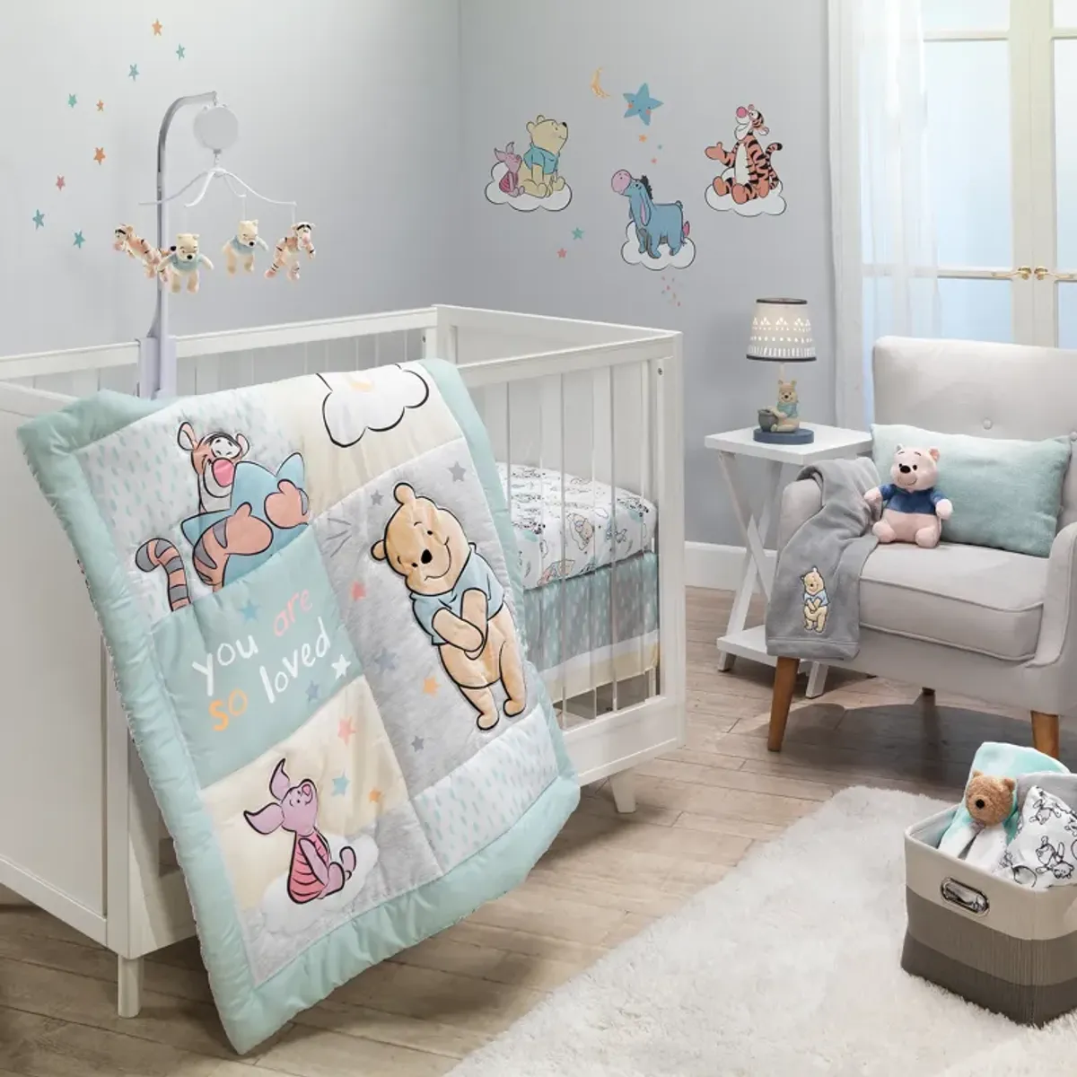 Lambs & Ivy Disney Baby Winnie the Pooh Hugs 3-Piece Nursery Crib Bedding Set