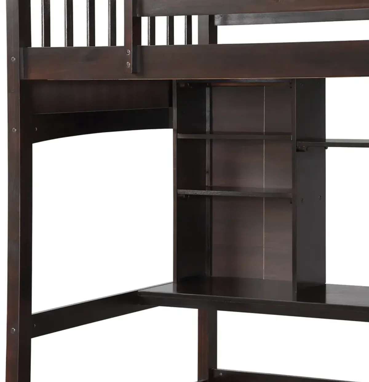 Merax Modern Loft Bed with Storage Shelves