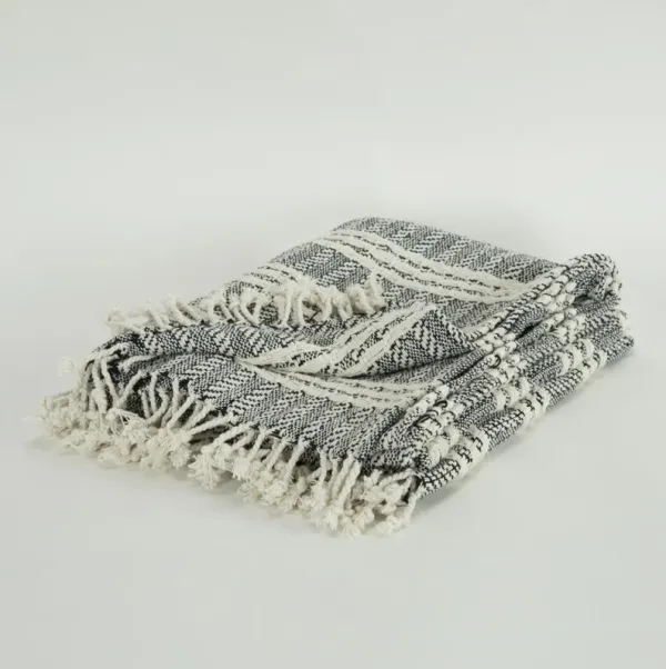 Black/Natural 50" x 60" Throw Blanket