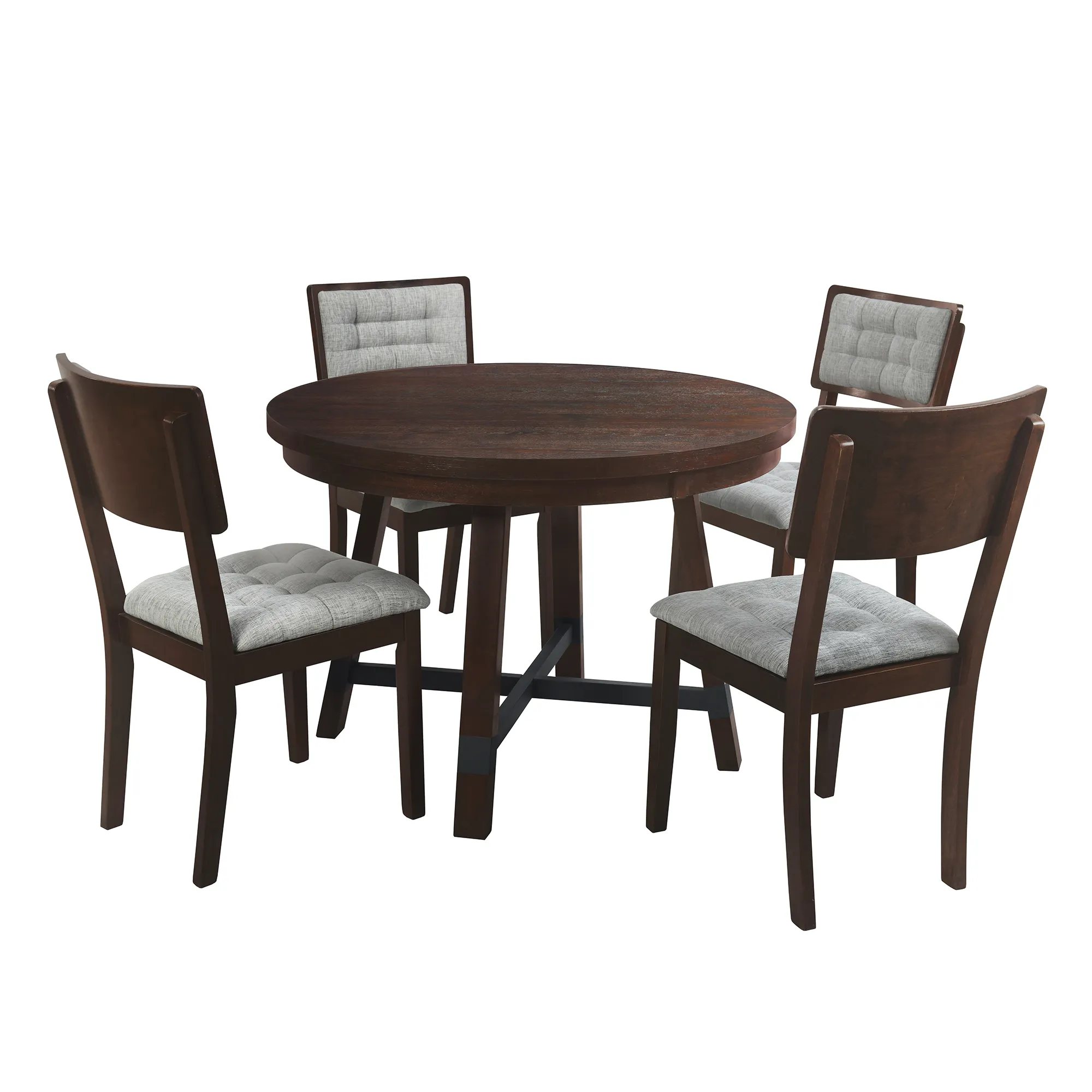 Merax Rustic 42inch Round Table Chairs Dining Set