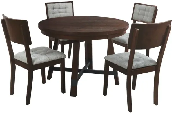 Merax Rustic 42inch Round Table Chairs Dining Set