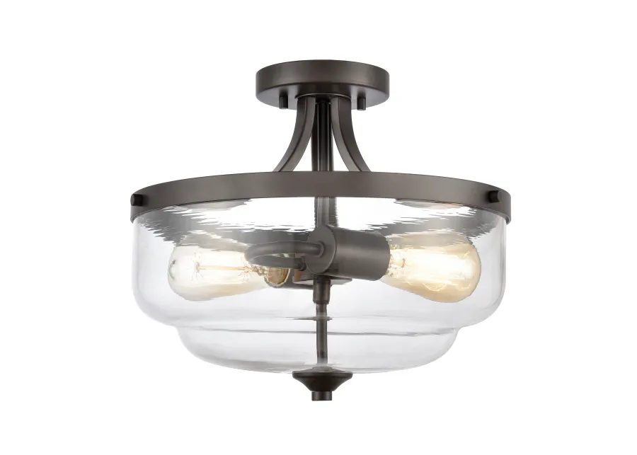 Calistoga 13'' Wide 2-Light Bronze Semi Flush Mount