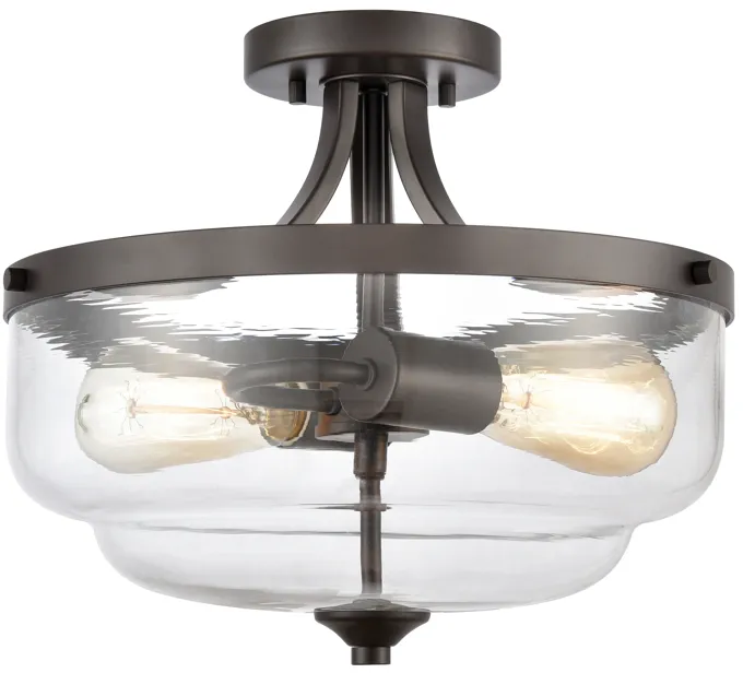 Calistoga 13'' Wide 2-Light Bronze Semi Flush Mount