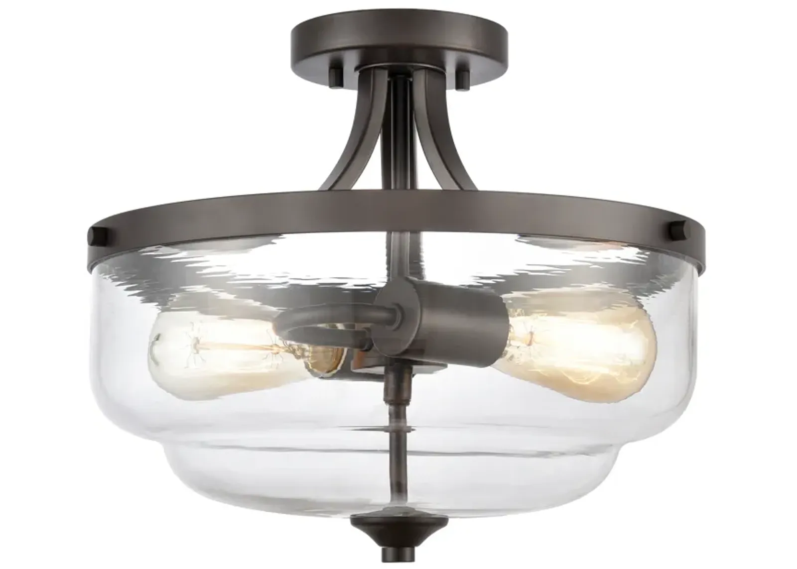 Calistoga 13'' Wide 2-Light Bronze Semi Flush Mount