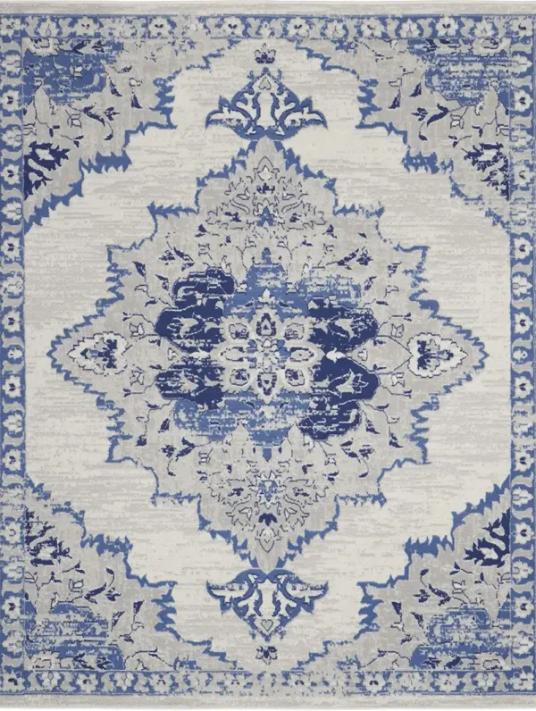 Whimsicle WHS14 Ivory/Blue 8' x 10' Rug