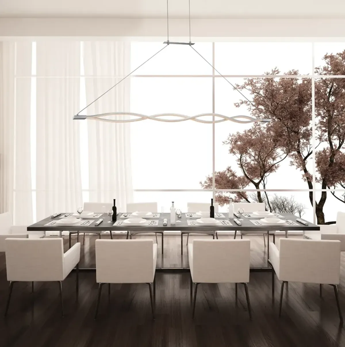 Twist 2-Light Linear Chandelier