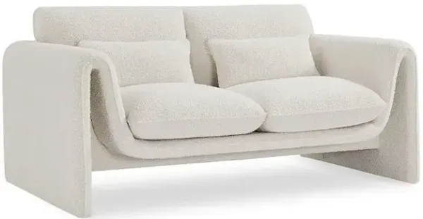 Meridian Furniture Stylus Cream Boucle Fabric Loveseat