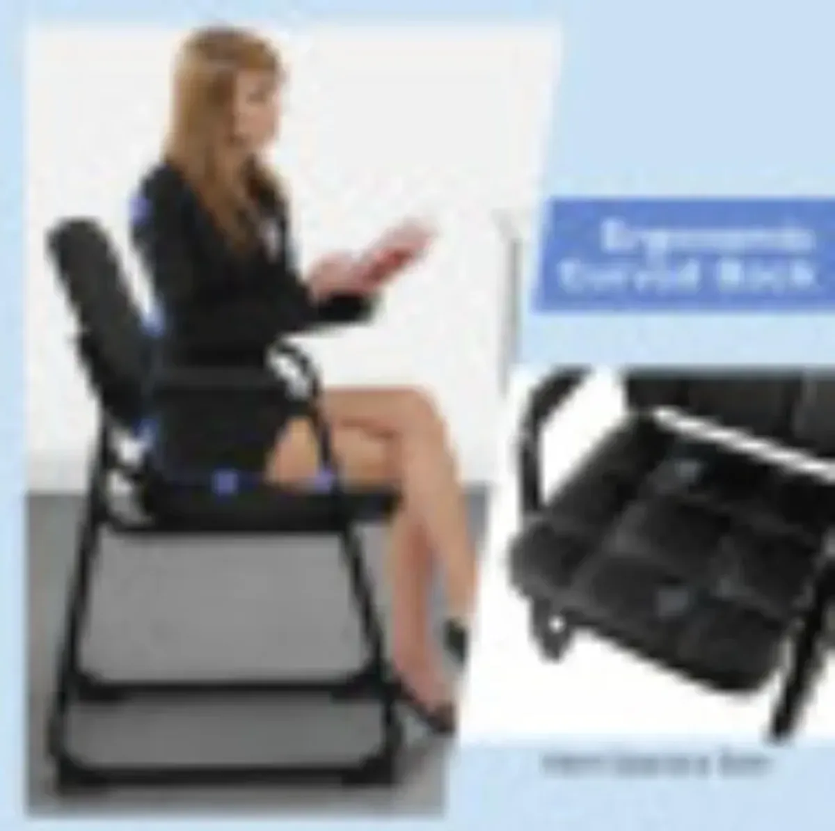 Hivvago Upholstered Waiting Room Chair with Armrest and Ergonomic Backrest