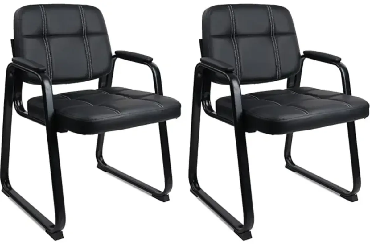 Hivvago Upholstered Waiting Room Chair with Armrest and Ergonomic Backrest