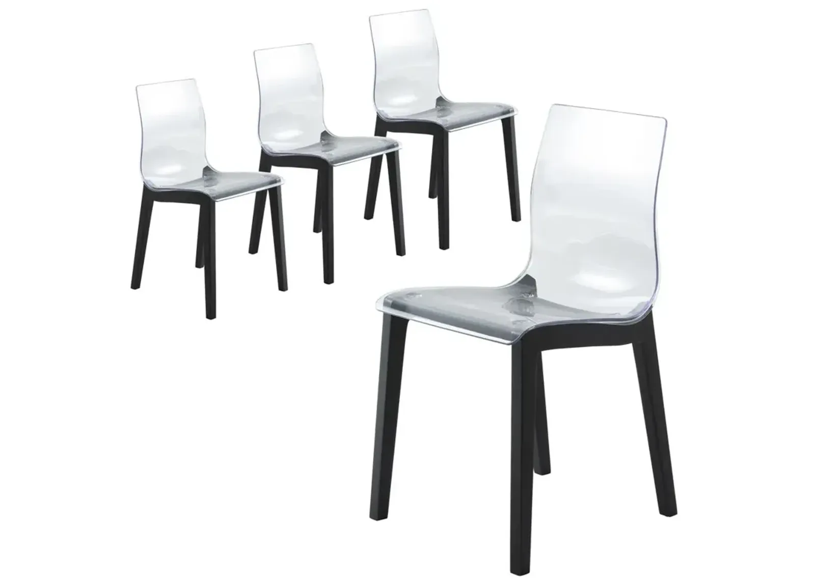 LeisureMod Marsden Modern Dining Side Chair With Beech Wood Legs Set of 4