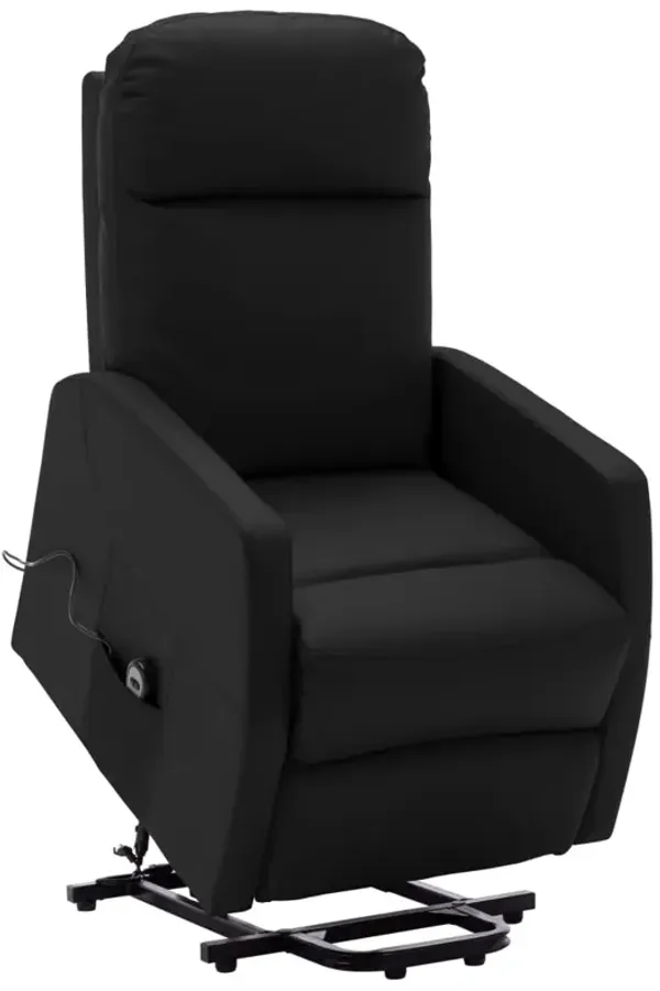 Power Lift Massage Recliner Black Faux Leather