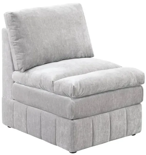 1 Piece Armless Chair Modular Plush Chair Sectional Sofa Granite Morgan Fabric Suede