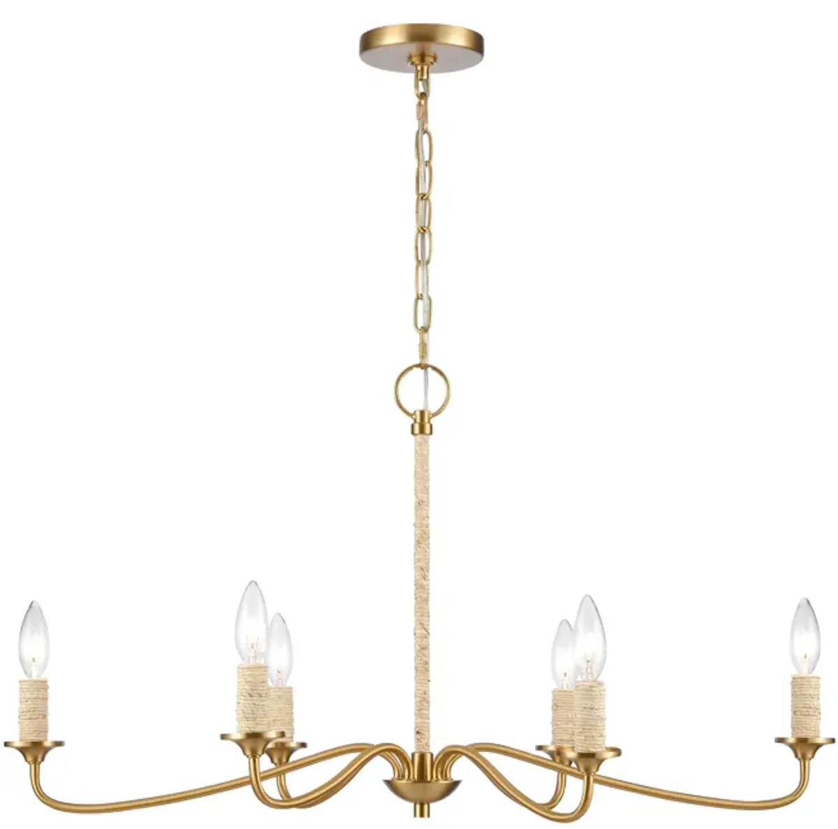 Abaca 32" Wide 6-Lt Chandelier