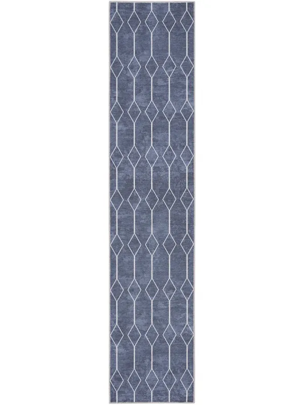 Machine Washable Series 1 SR107 Navy 2'2" x 8' Rug
