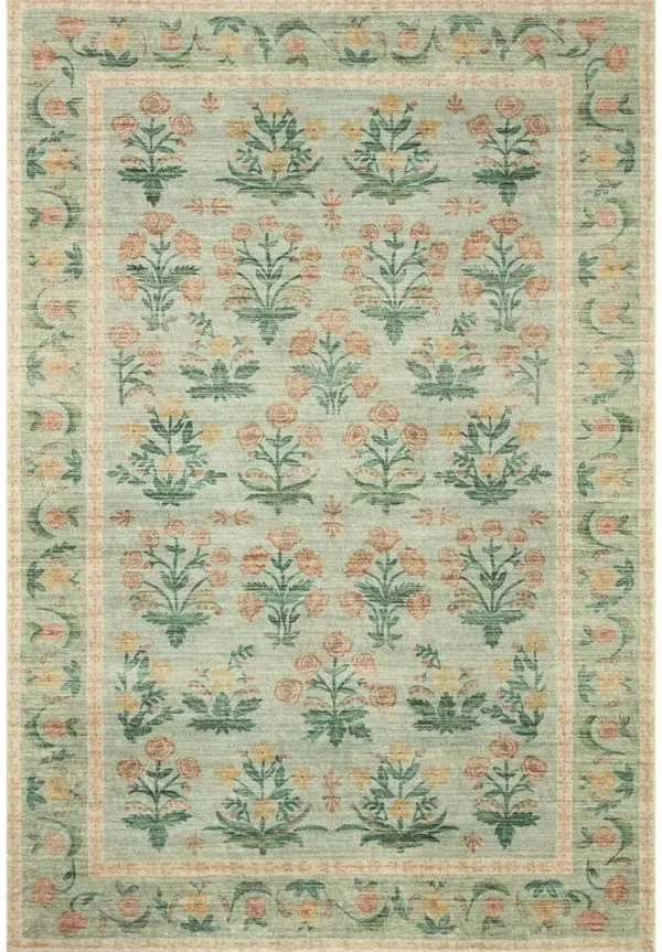 Eden Mughal Rose Moss 2'6" x 11'6" Runner Rug