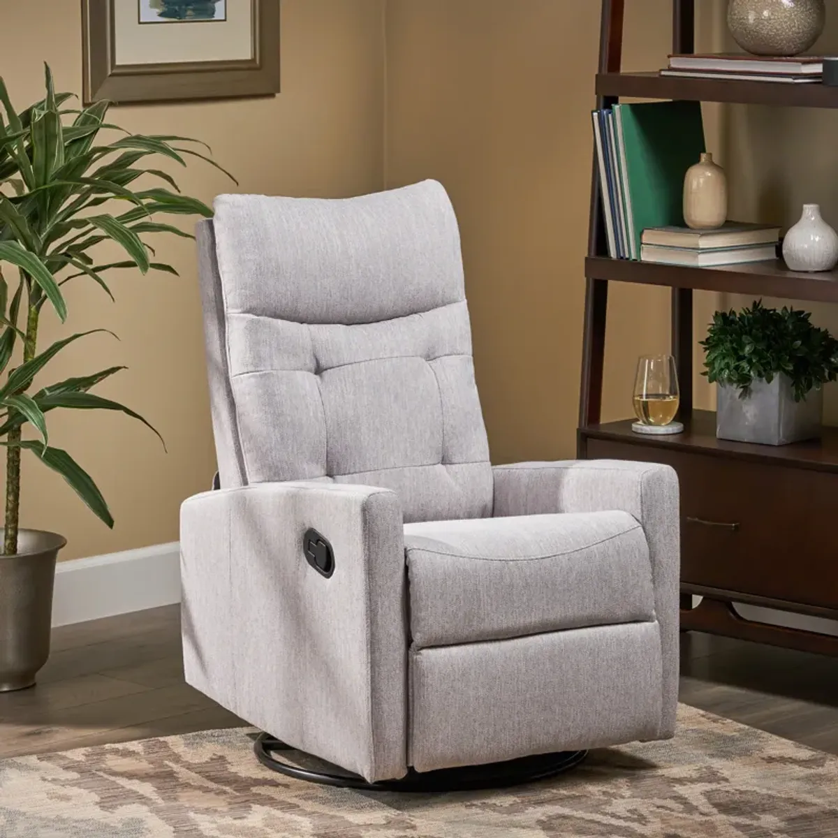 Merax High Back Swivel Glider Recliner Chair