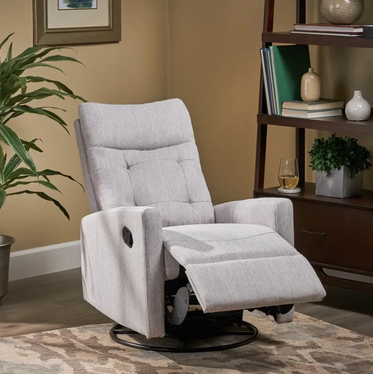 Merax High Back Swivel Glider Recliner Chair