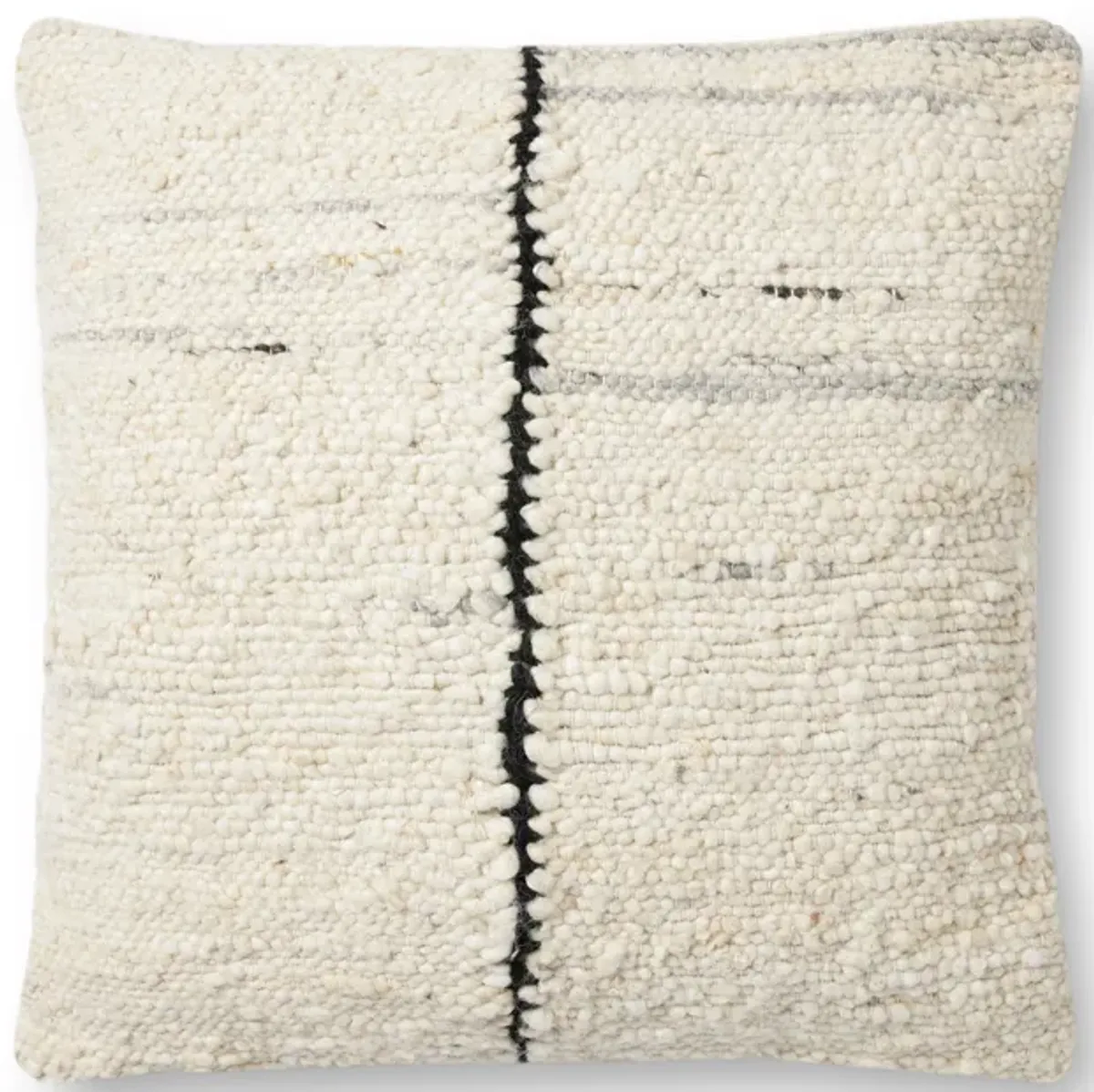 Carla PAL0030 Ivory/Black 22''x22'' Polyester Pillow by Amber Lewis x Loloi