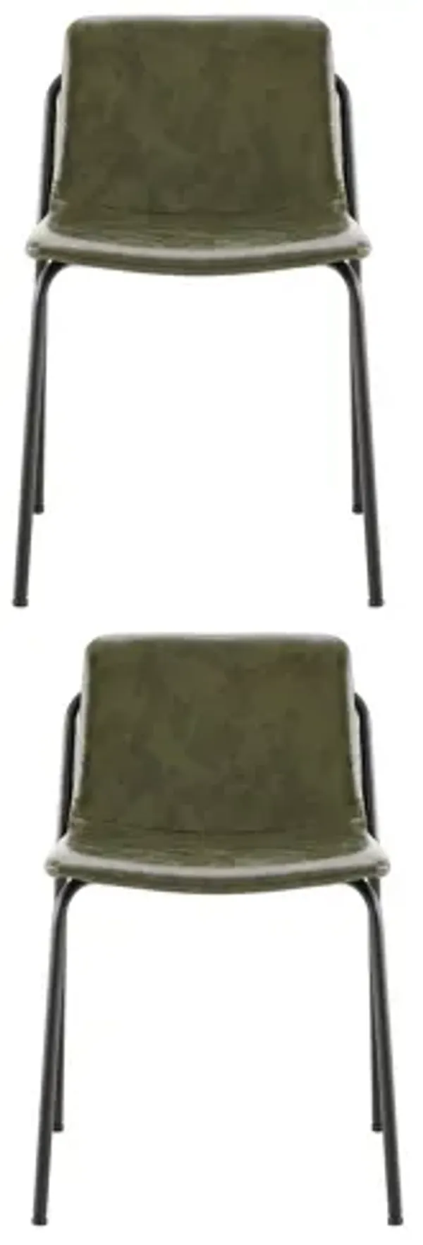 Modern PU Leather Metal Dining Chair, Set of 4