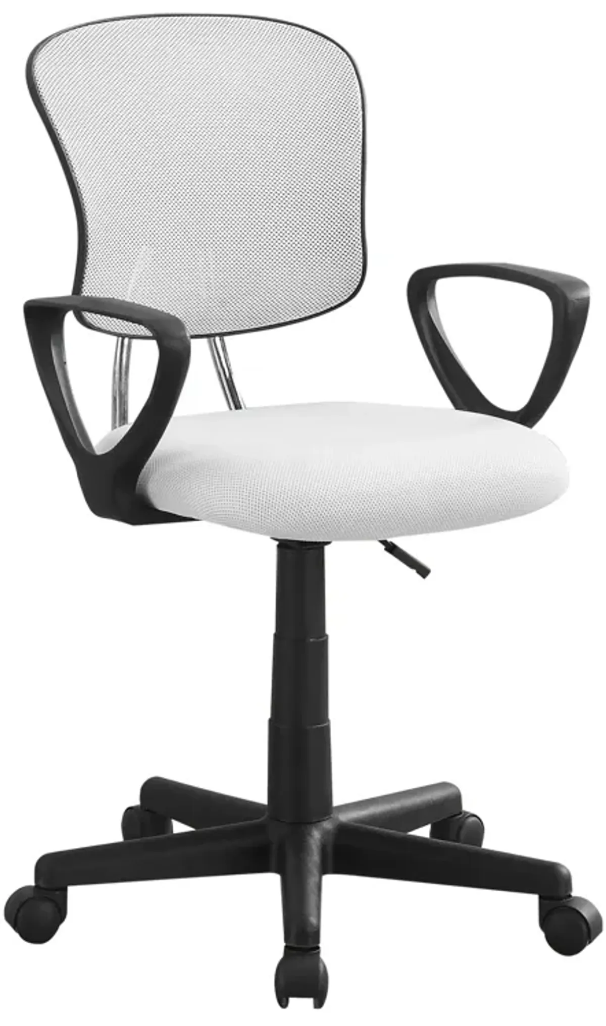 Monarch Specialties I 7261 Office Chair, Adjustable Height, Swivel, Ergonomic, Armrests, Computer Desk, Work, Juvenile, Metal, Mesh, White, Black, Contemporary, Modern