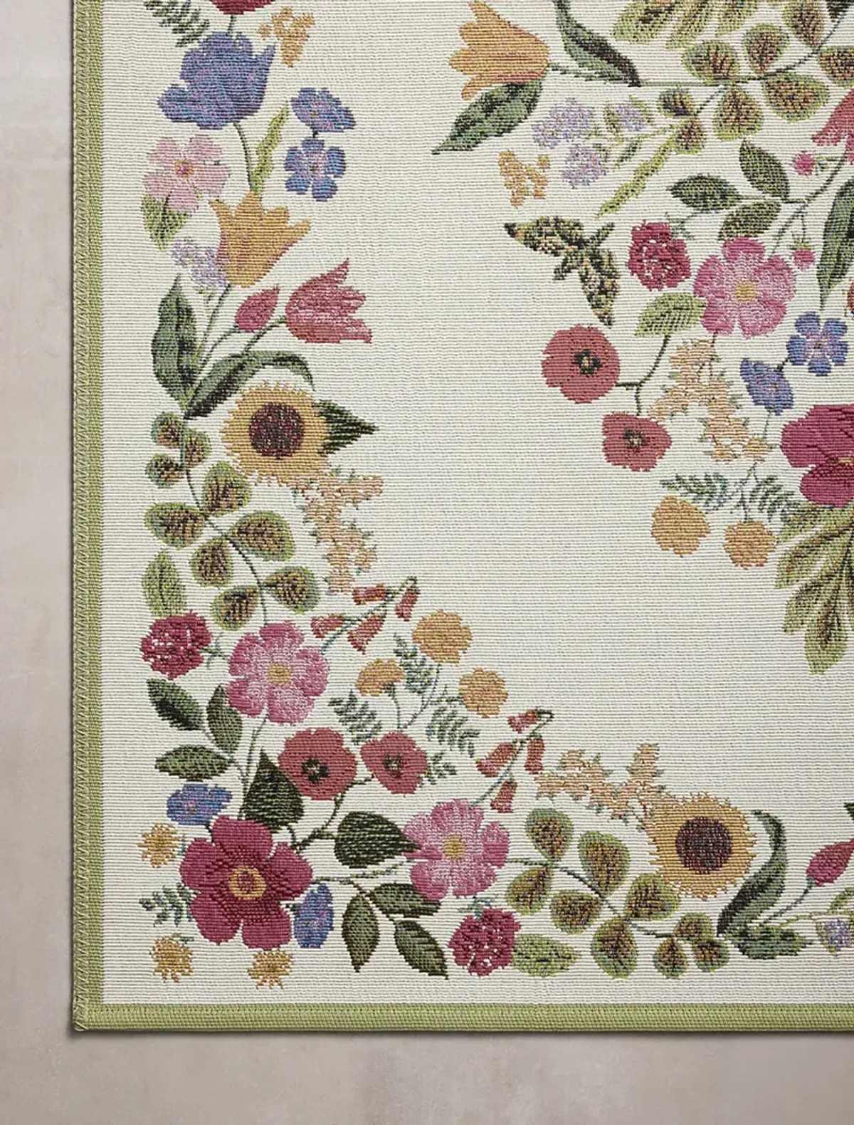 Perennial PRN-01 Cream 5''3" x 7''8" Rug by Rifle Paper Co.