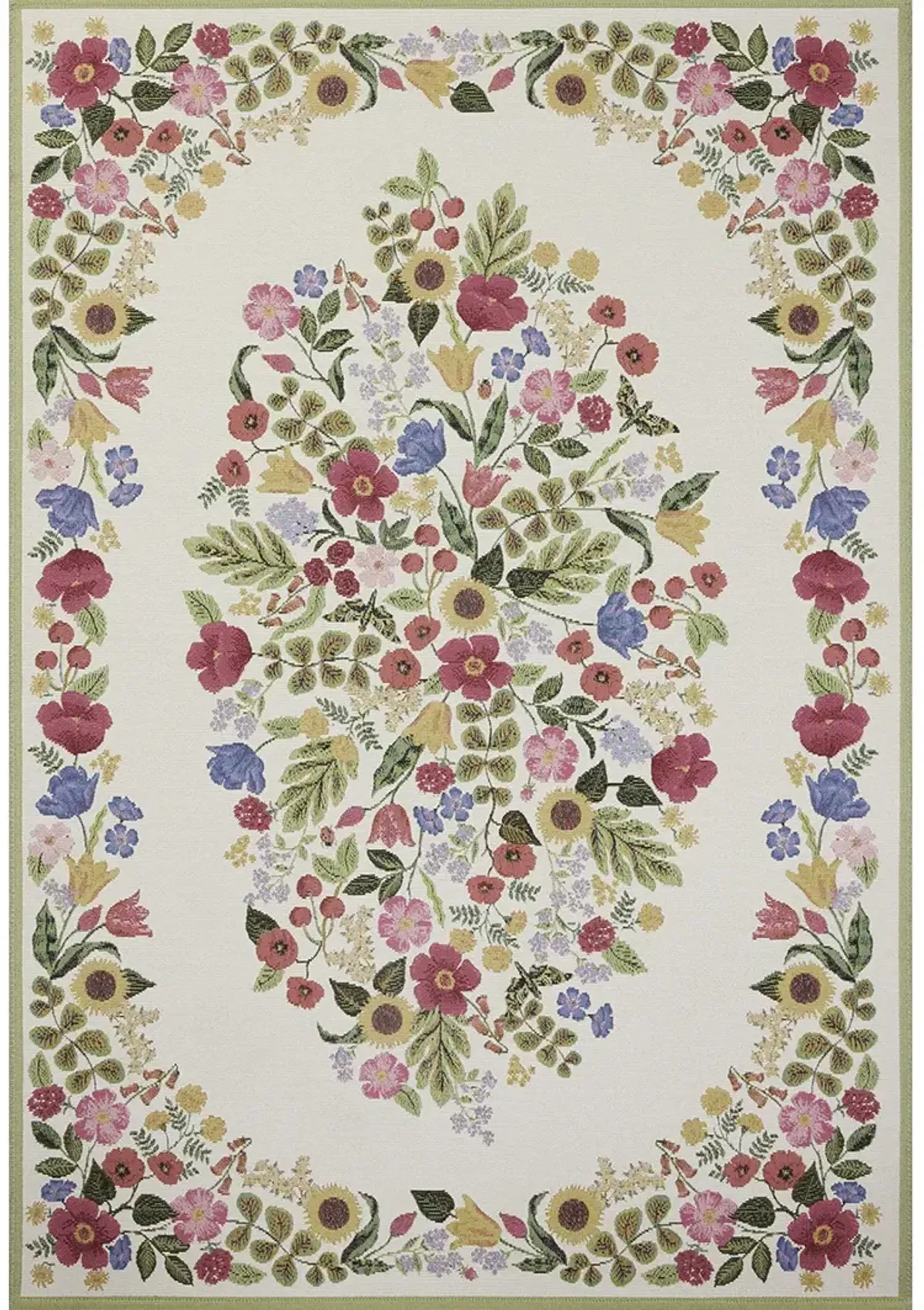 Perennial PRN-01 Cream 5''3" x 7''8" Rug by Rifle Paper Co.