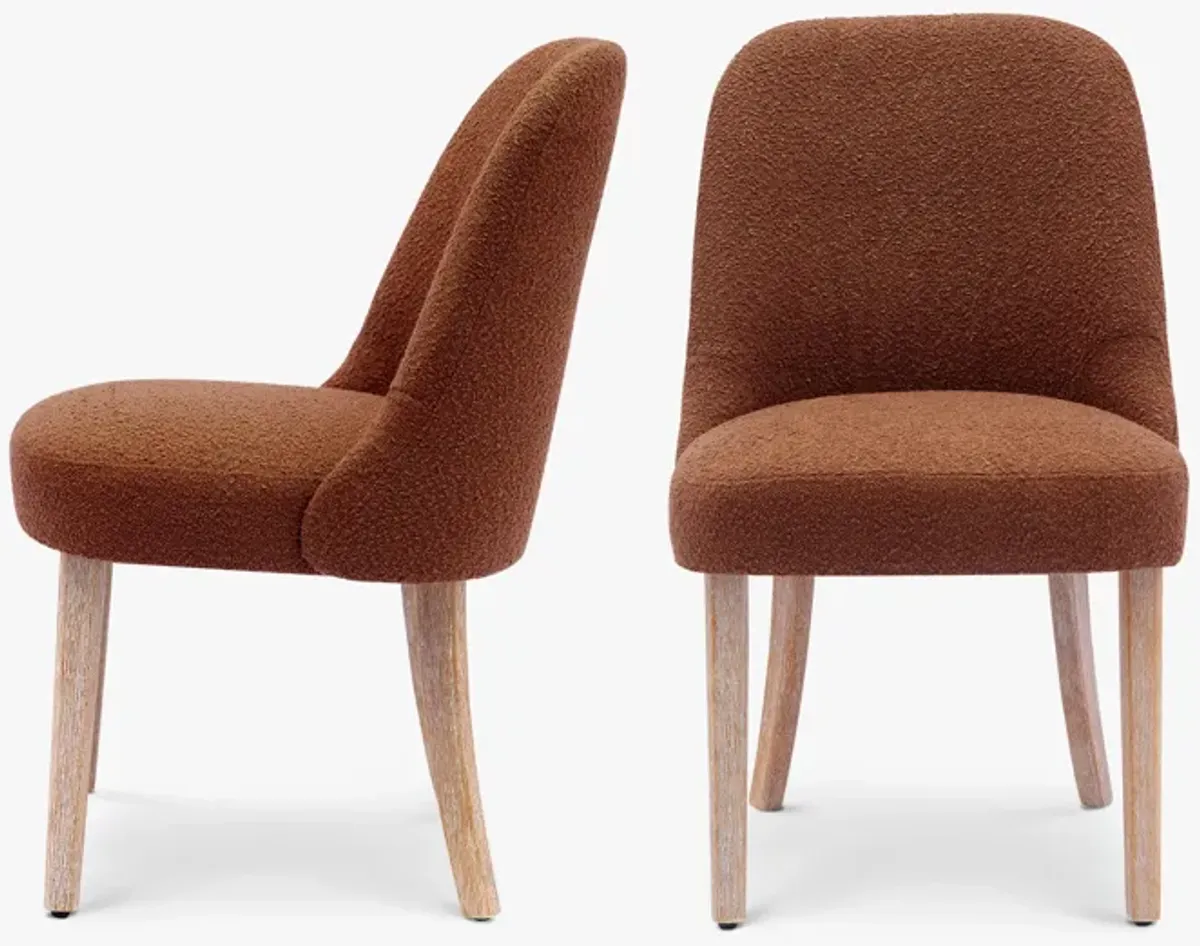 WestinTrends Mid-Century Modern Upholstered Boucle Dining Chair