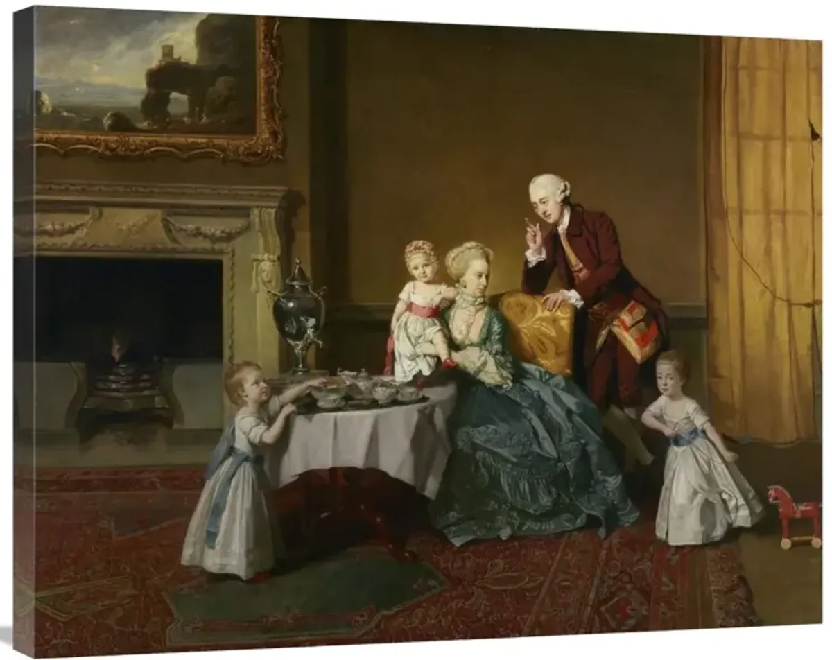 John, Fourteenth Lord Willoughby de Broke, and his Family-Canvas Art-35x28