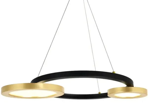 CWI Lighting Deux Lunes LED Chandelier With Sun Gold & Black Finish