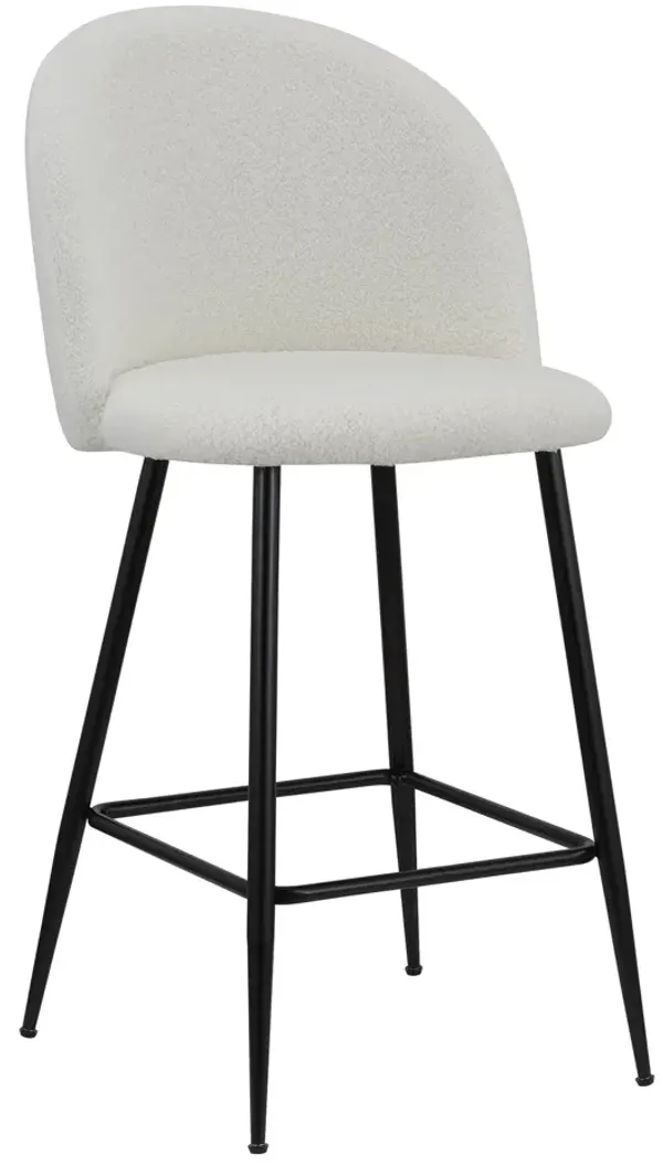 Teddy Fabric 26''H Stool with Metal Leg, Set of 2