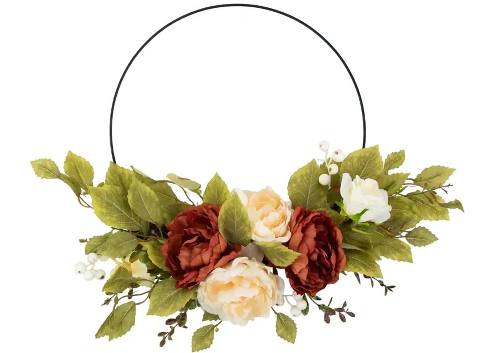 Autumn Harvest Artificial Floral Fall Foliage Twig Wreath with  21-Inch