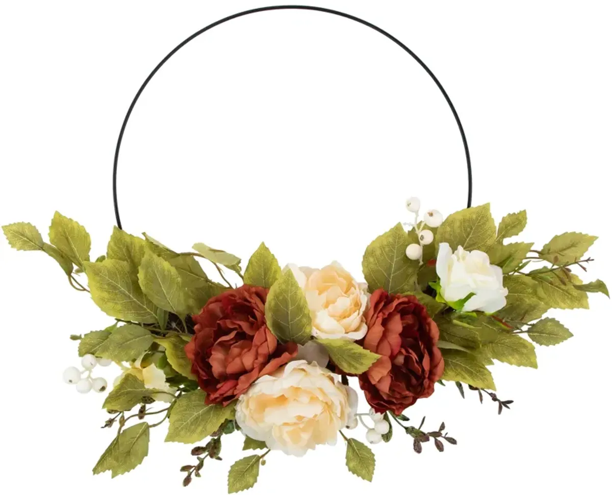 Autumn Harvest Artificial Floral Fall Foliage Twig Wreath with  21-Inch