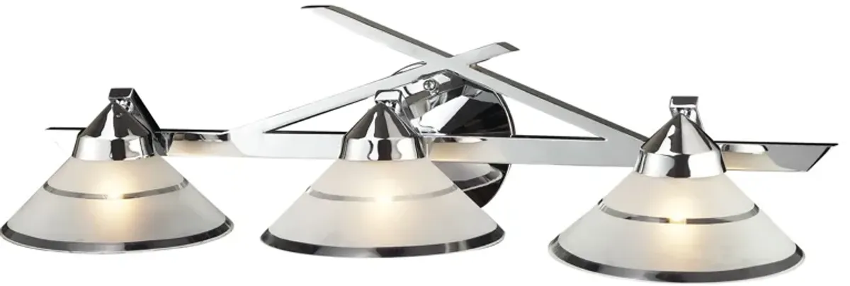 Refraction 25'' Wide 3-Light Silver Vanity Light