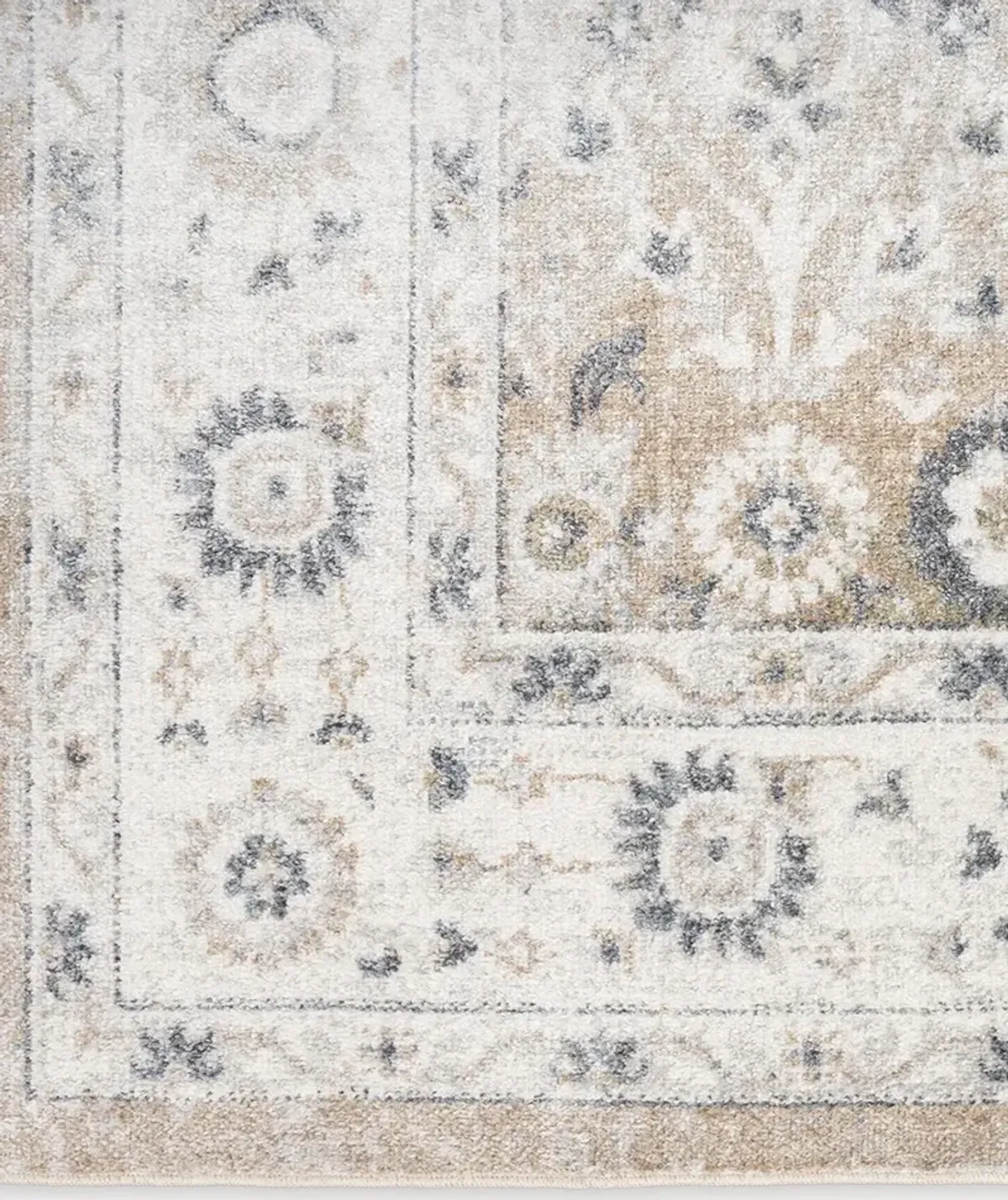 Astra Machine Washable ASW16 Silver/Taupe 2'2" x 8' Rug