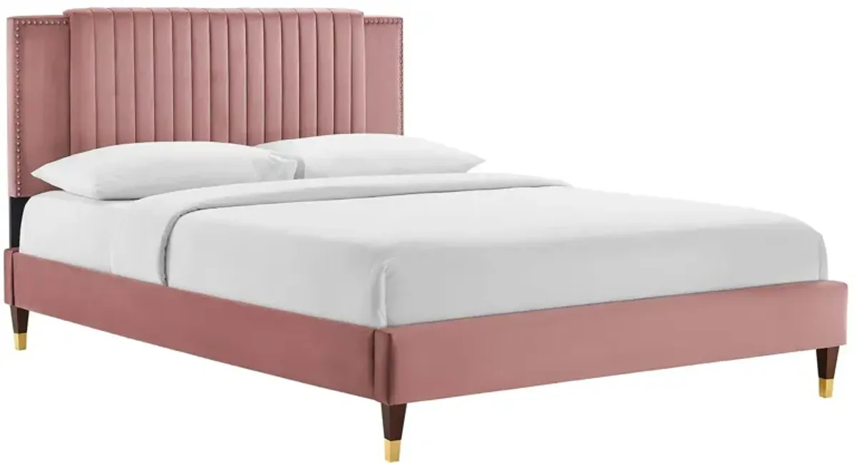 Modway - Zahra Channel Tufted Performance Velvet King Platform Bed