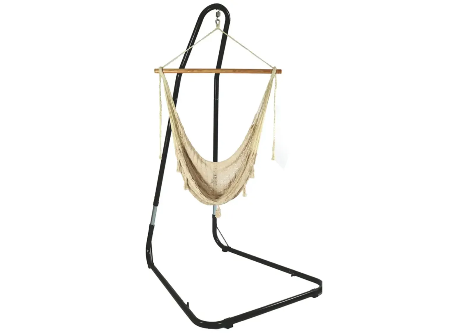 Sunnydaze Cotton/Nylon Rope Hammock Chair with Adjustable Stand