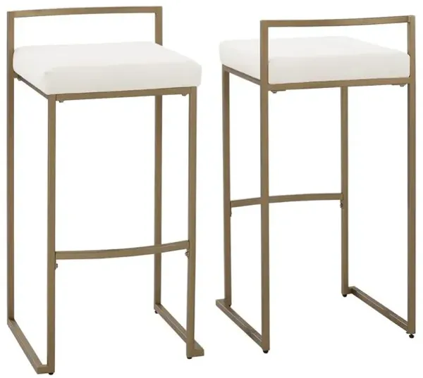 Harlowe 2Pc Bar Stool Set Creme/ Gold - 2 Stools