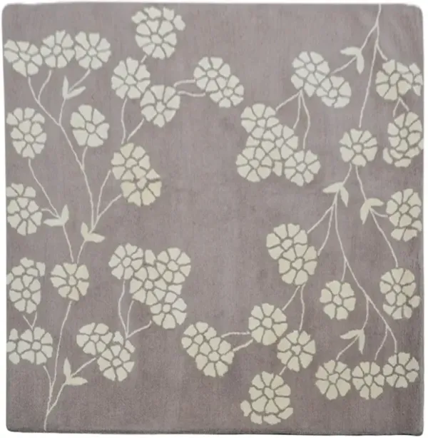 RUGSOTIC CARPETS HAND TUFTED WOOL ECO-FRIENDLY AREA RUGS  - 8'x8', Square Shape, Beige & White, Floral Modern Design, High Pile Thick Handmade Area Rugs for Living Room, Bed Room (K00513)