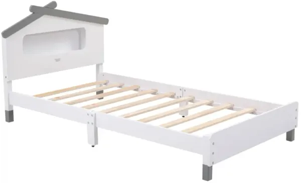 Streamdale Twin Wood Platform Bed with Night Lights