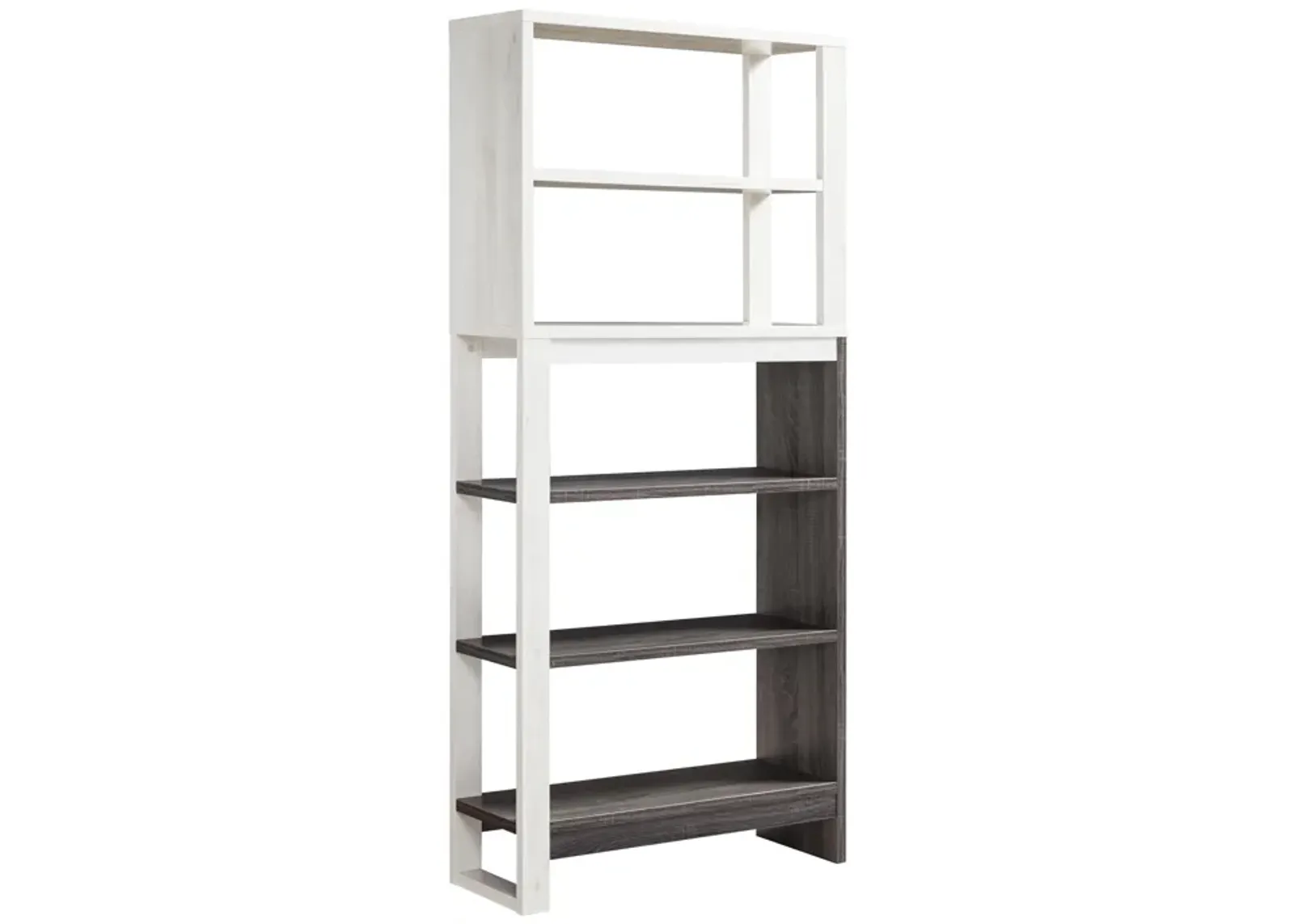 Bookcase White Oak Distressed Grey