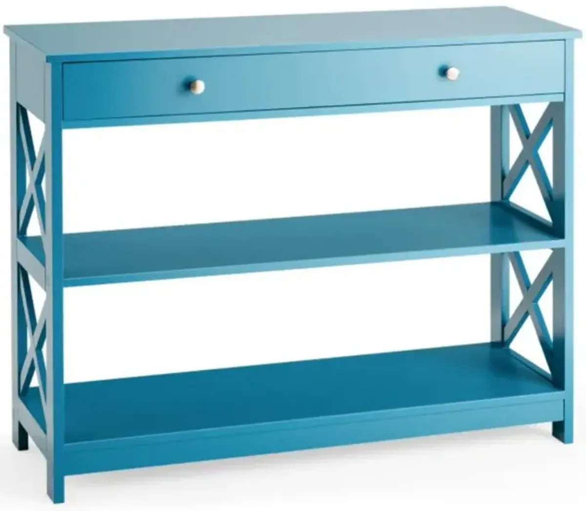 Hivvago Console Table 3-Tier with Drawer and Storage Shelves