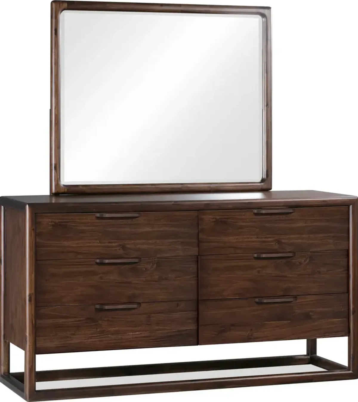 Sol Six Drawer Acacia Wood Dresser in Brown Spice